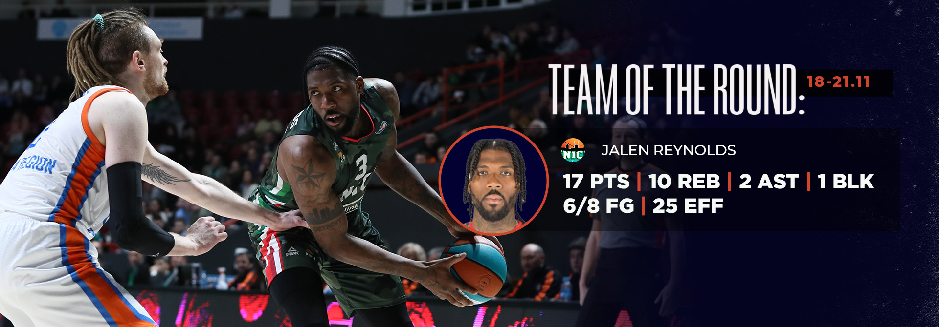 Jalen Reynolds was included in the All-VTB United League Team of the week!