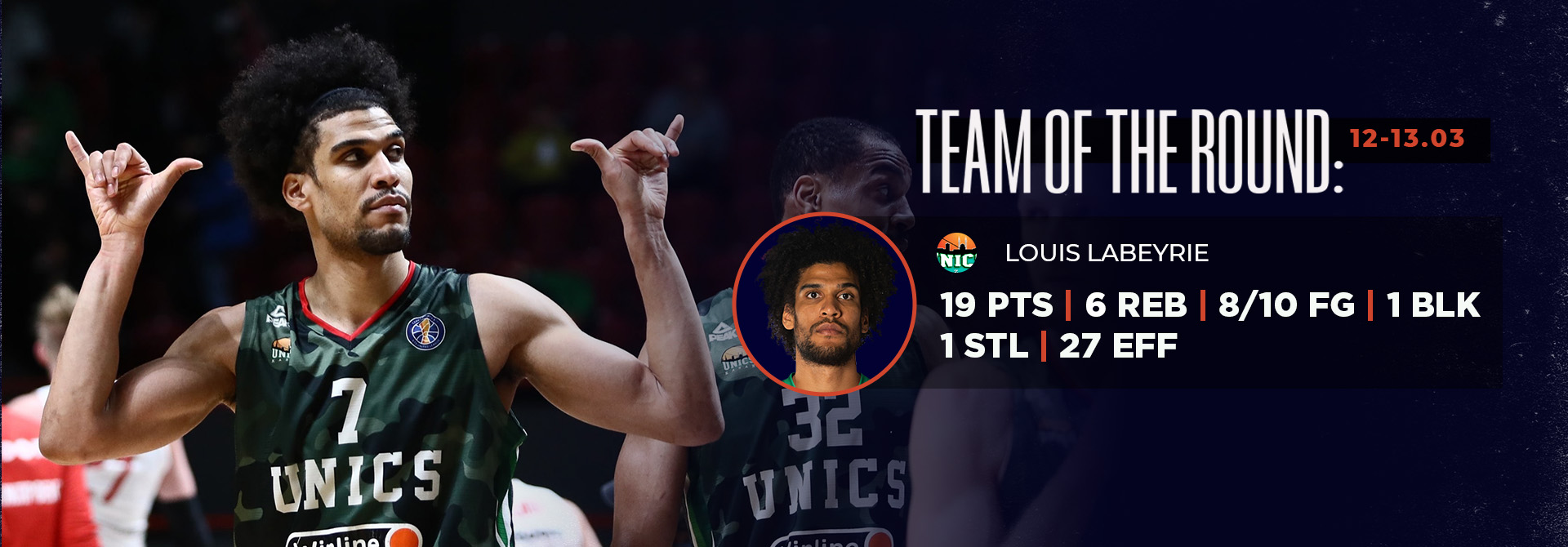 Louis Labeyrie was included in the All-VTB United League Team of the Week!